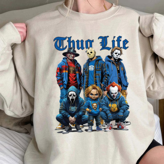 Halloween Thug Life Horror Characters Graphic T-Shirt,Crewneck,Hoodie,TS-CT-842