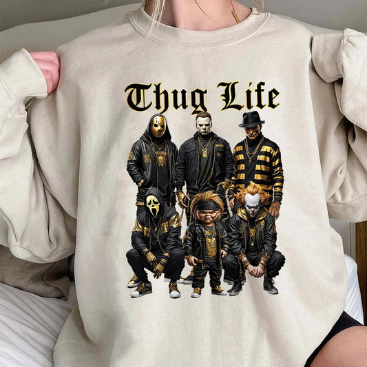 Thug Life Halloween Ghost Face Vintage Scary T-Shirt,Crewneck,Hoodie,TS-CT-841