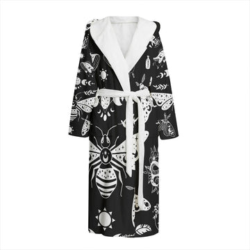 Celestial Witchy Goth Moth Dressing Gown Pajamas,TS-L-885