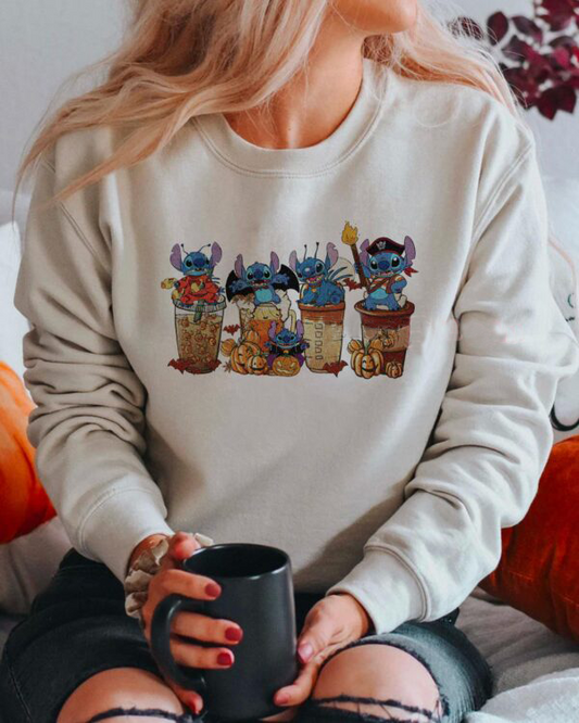 Stitch Halloween Coffee Vibes T-Shirt,Crewneck,Hoodie,TS-CT-678