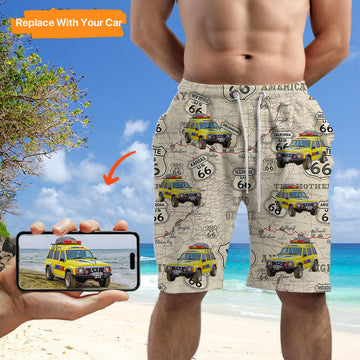 Upload Car Photo Personalized Beach Shorts, Hawaiian, Gift For Car Lovers, BS-MR-452