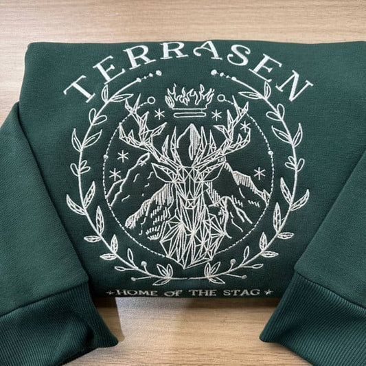 Terrasen Fireheart Embroidered Crewneck,Throne of Glass,Bookish Gift,TS-CT-711