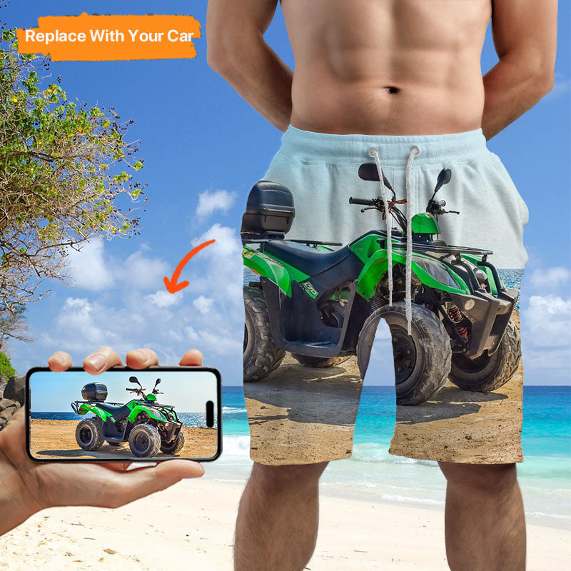 Men's Personalized Beach Short, Gift For Car Lovers,Image Upload,BS-MR-503