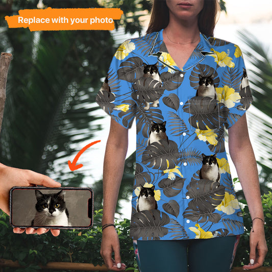 Personalized Summer Shirt Photo Upload Woman Hawaii Shirt,HS-WA-424