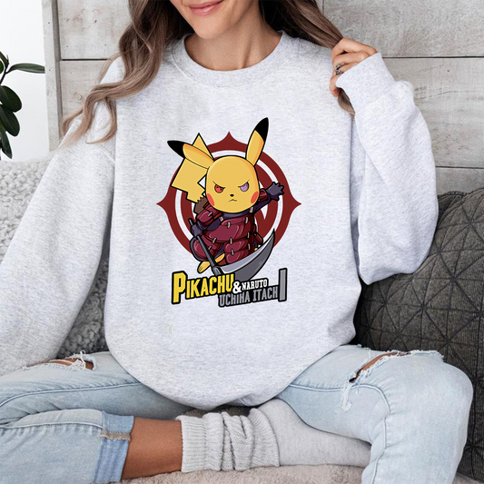 Pikachu And Naruto Uchiha Itachi Pokémon Unisex T-Shirt,Crewneck,Hoodie,TS-C-986