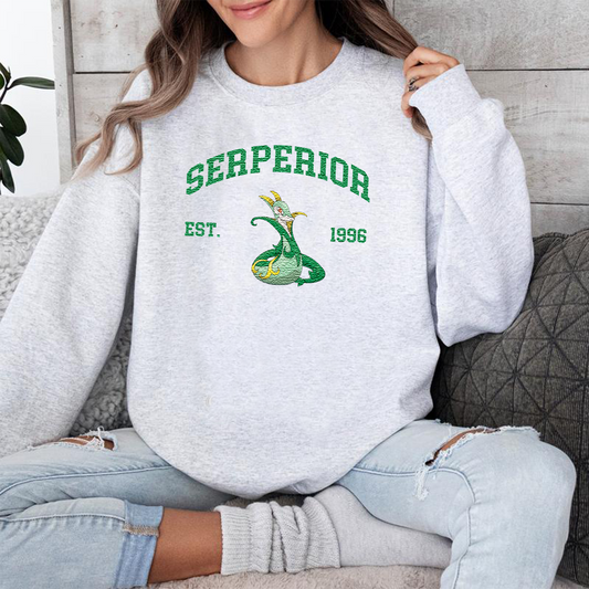 Serperior Adorable Pokémon Anime-Themed Embroidered T-Shirt,Crewneck,Hoodie-Trendy Versatile and a Thoughtful Gift for Friends,ICE-908