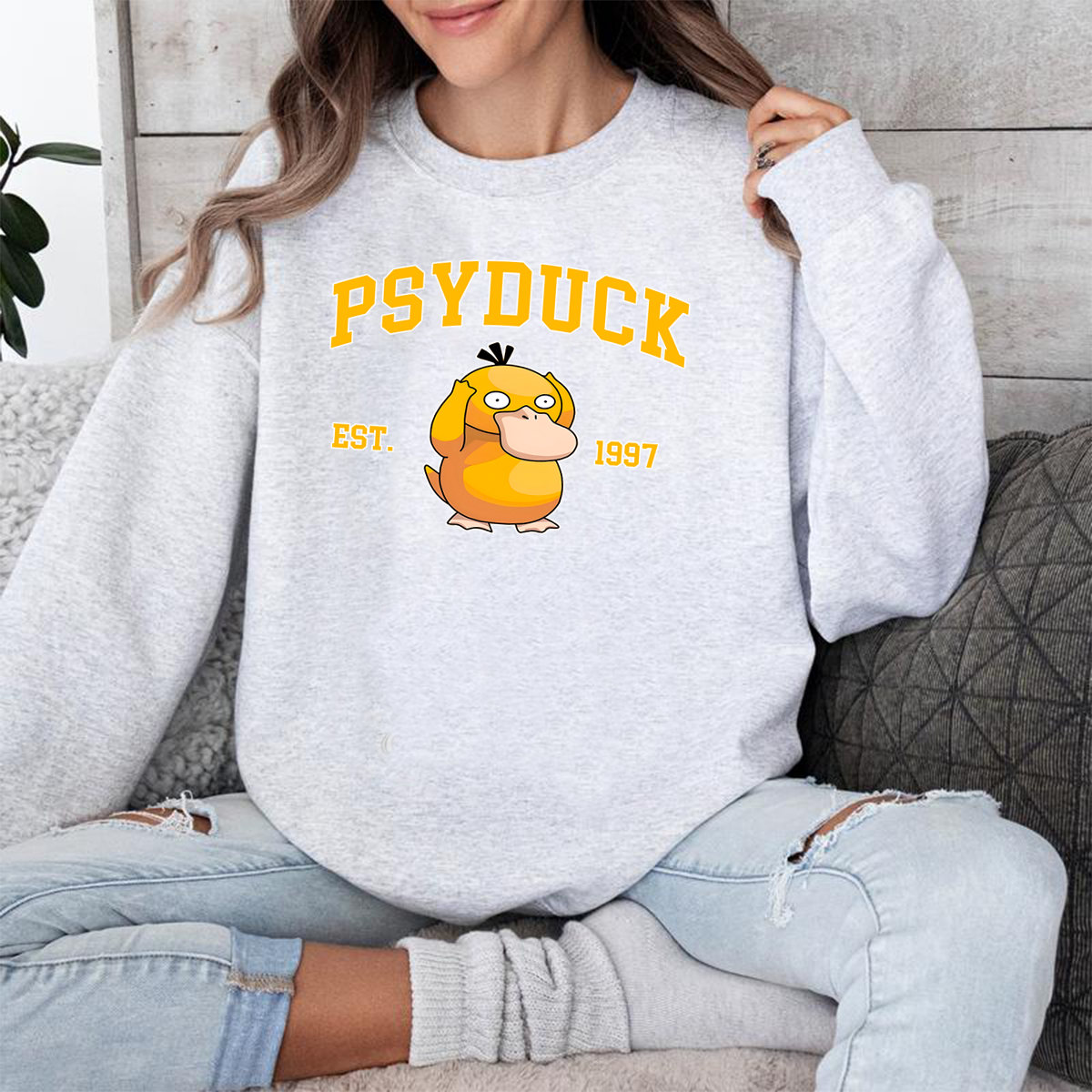 Cute Psyduck Pokémon Anime Unisex T-Shirt,Crewneck,Hoodie,For Gift,TS-C-1037