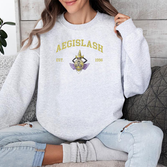 Aegislash, bezauberndes besticktes Pokémon-T-Shirt mit Anime-Motiv, Rundhalsausschnitt, Kapuzenpullover, trendig, vielseitig und ein aufmerksames Geschenk für Freunde, ICE-1029