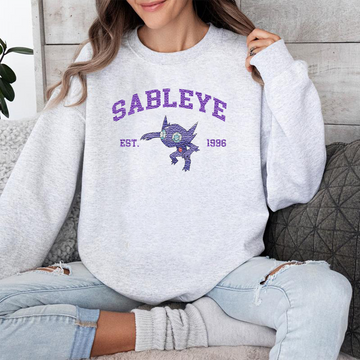 Sableye Adorable Pokémon Anime-Themed Embroidered T-Shirt,Crewneck,Hoodie-Trendy Versatile and a Thoughtful Gift for Friends,ICE-837