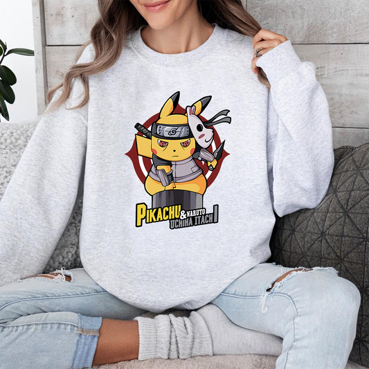 Pikachu And Naruto Uchiha Itachi Pokémon Unisex T-Shirt,Crewneck,Hoodie,TS-C-991