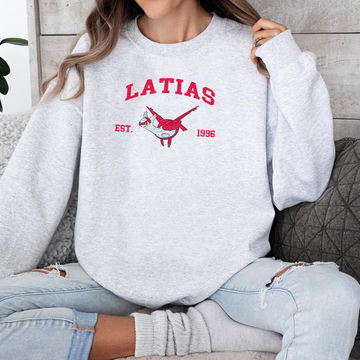 Latias Adorable Pokémon Anime-Themed Embroidered T-Shirt,Crewneck,Hoodie-Trendy Versatile and a Thoughtful Gift for Friends,ICE-1072