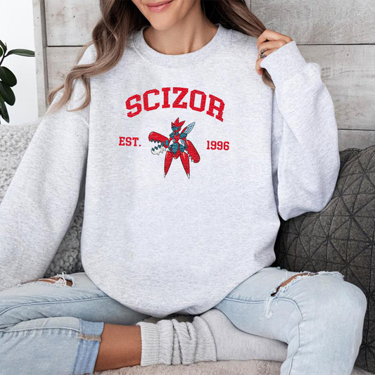 Scizor Adorable Pokémon Anime-Themed Embroidered T-Shirt,Crewneck,Hoodie-Trendy Versatile and a Thoughtful Gift for Friends,ICE-1031