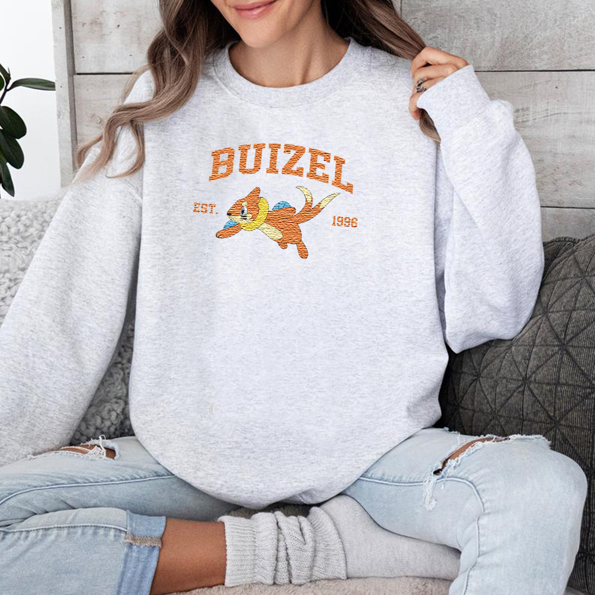 Magikarp, bezauberndes Pokémon-T-Shirt mit Anime-Motiv, bestickt, Rundhalsausschnitt, Kapuzenpullover, trendig, vielseitig und ein aufmerksames Geschenk für Freunde, ICE-898