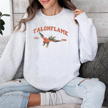 Talonflame Adorable Pokémon Anime-Themed Embroidered T-Shirt,Crewneck,Hoodie-Trendy Versatile and a Thoughtful Gift for Friends,ICE-1026