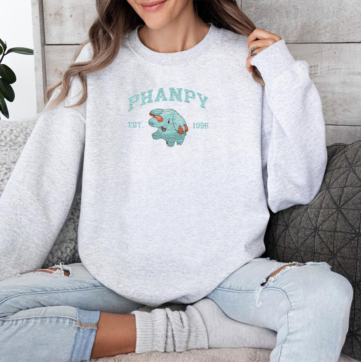 Phanpa Adorable Pokémon Anime-Themed Embroidered T-Shirt,Crewneck,Hoodie-Trendy Versatile and a Thoughtful Gift for Friends,ICE-1157