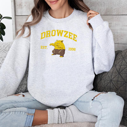 Drowzee Adorable Pokémon Anime-Themed Embroidered T-Shirt,Crewneck,Hoodie-Trendy Versatile and a Thoughtful Gift for Friends,ICE-1069