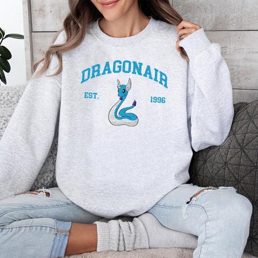 Dragonair Adorable Pokémon Anime-Themed Embroidered T-Shirt,Crewneck,Hoodie-Trendy Versatile and a Thoughtful Gift for Friends,ICE-906