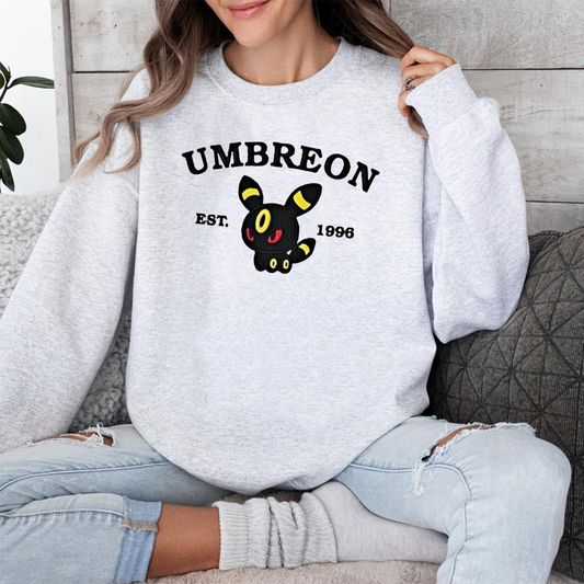 Umbreon-Q.Adorable Pokémon Anime-Themed Embroidered T-Shirt,Crewneck,Hoodie-Trendy Versatile and a Thoughtful Gift for Friends,ICE-930
