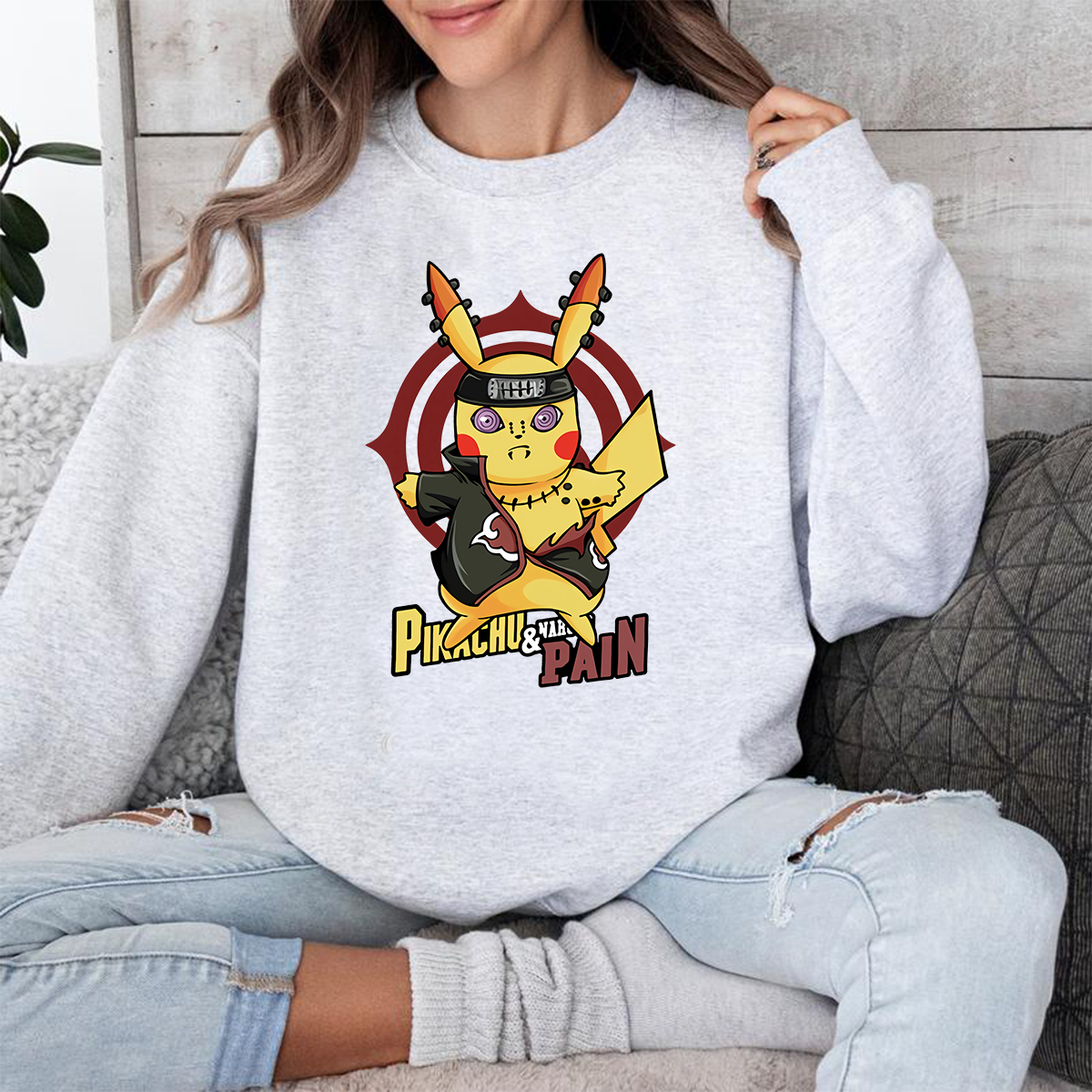 Pikachu And Naruto Pain Pokémon Anime Unisex T-Shirt,Crewneck,Hoodie,TS-C-983