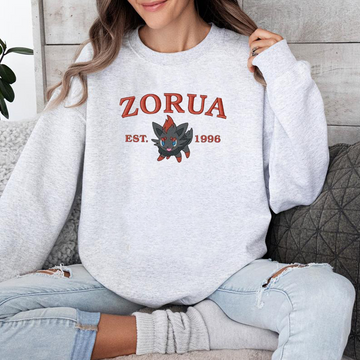 Zorua – Bezauberndes Pokémon-T-Shirt mit Anime-Motiv und Stickerei, Rundhalsausschnitt, Kapuzenpullover – trendig, vielseitig und ein aufmerksames Geschenk für Freunde, ICE-936