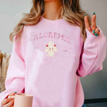 Alcremie Adorable Pokémon Anime-Themed Embroidered T-Shirt,Crewneck,Hoodie-Trendy Versatile and a Thoughtful Gift for Friends,ICE-710