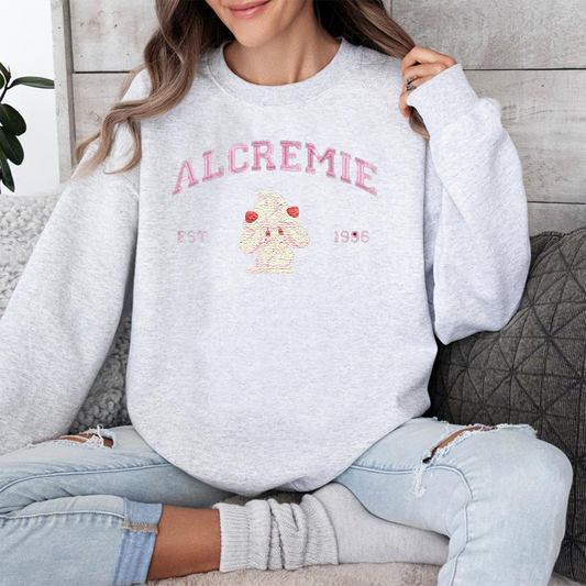 Alcremie Bezauberndes Pokémon-T-Shirt mit Anime-Motiv und Stickerei, Rundhalsausschnitt, Kapuzenpullover, trendig, vielseitig und ein aufmerksames Geschenk für Freunde, ICE-710