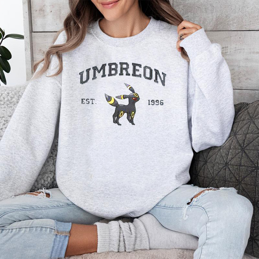 Umbreon Adorable Pokémon Anime-Themed Embroidered T-Shirt,Crewneck,Hoodie-Trendy Versatile and a Thoughtful Gift for Friends,ICE-730