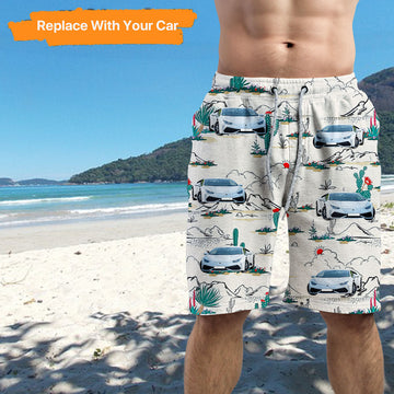 Personalized Beach Short Gift For Sports Car Lover, Upload Car Photos,BS-R-508