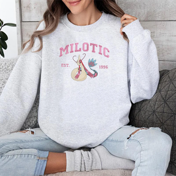 Milotic Adorable Pokémon Anime-Themed Embroidered T-Shirt,Crewneck,Hoodie-Trendy Versatile and a Thoughtful Gift for Friends,ICE-846