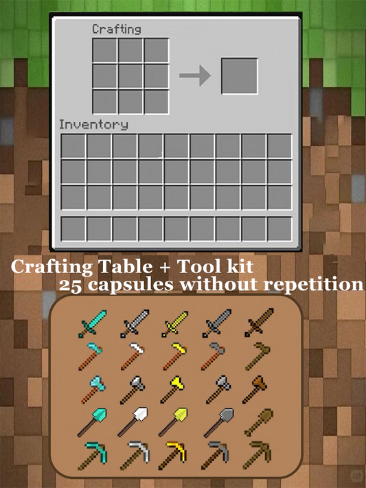 Minecraft Magnetic Decor Set – Mini Crafting Table,Magnetic Chest,Acrylic Pieces & Backpack Accessory,MI01