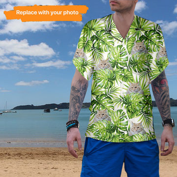 Cat's Photo Upload Customized Men Hawaiian Shirt,HS-MA-458