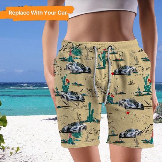 Personalized Beach Short Gift For Sports Car Lover, Upload Car Photos,BS-R-508