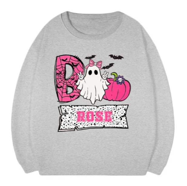 Personalized Kid Name Halloween Boo Boy Girl Crewneck,TS-CT-753