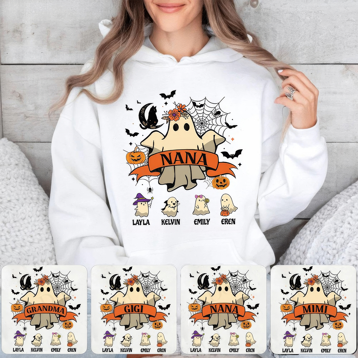 Personalized Grandma Halloween T-Shirt,Crewneck,Hoodie,Gift for Halloween,TS-L-858