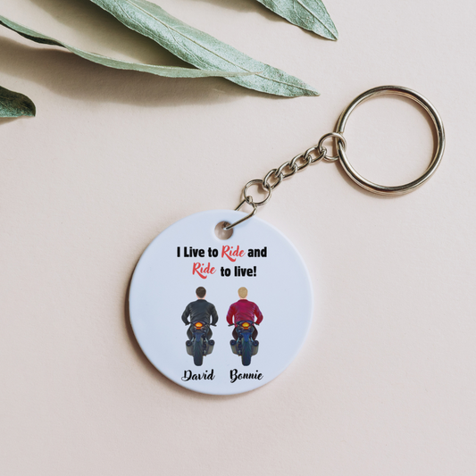 Ride To Live Personalized Motorcycle Keychains,Gift For Motorcycle Lovers,KC-R-552