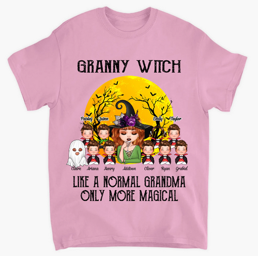 Like A Normal Grandma Only More Magical Custom Halloween Family T-Shirt,TS-L-623