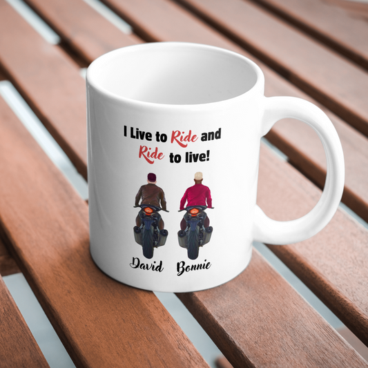 Ride To Live Personalized Mug For Motorcycle Lovers,Customized Gift,C-R-548