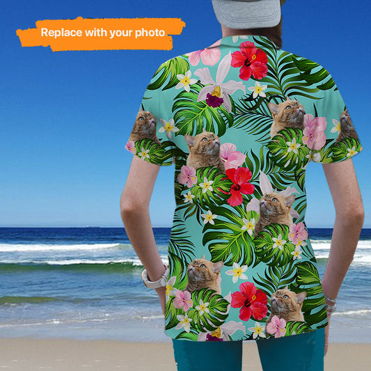 Upload Cats Photo Personalized Women Hawaiian Shirt For Gift,HS-WA-515