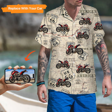 Upload Motorcycle Photo Hawaiian Shirt, Gift For Biker, HS-MR-449