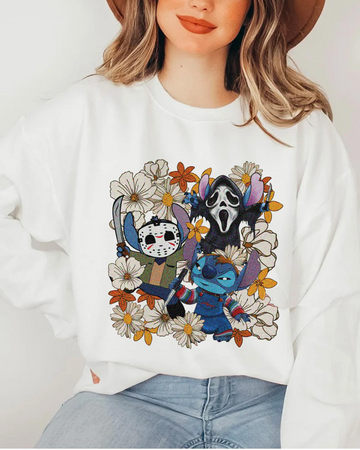 Stitch And LiLo Party Halloween T-Shirt,Crewneck,Hoodie For Gift,TS-CT-660