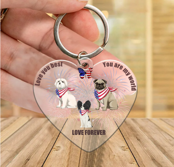 Happy Birthday America Mom Best You Ever,Upload Photo Keychain,KC-L-392