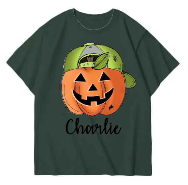 Personalized Halloween Pumpkin Kids Name Boy/ Girl T-shirt,TS-CT-752