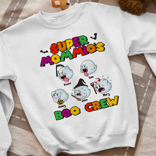 Spooky Mommio's Boo Crew Personalized Halloween T-Shirt,Crewneck,Hoodie,Gift For Family,TS-L-869