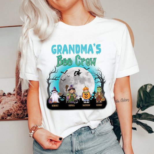 Personalized Grandma's Boo Crew Halloween T-Shirt,Crewneck,Hoodie For Gift,TS-L-851