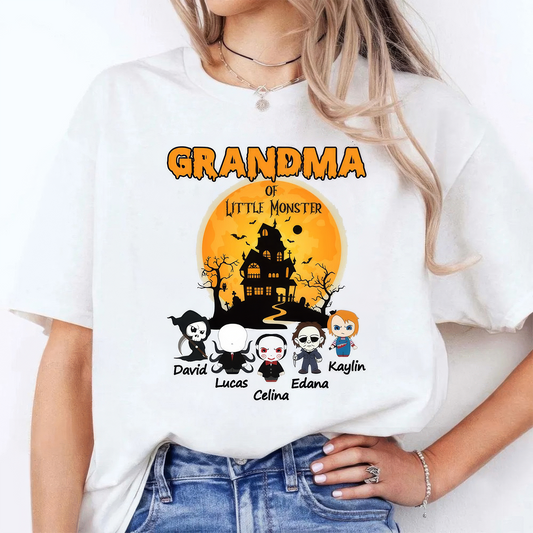 Custom Grandma's Little Monster Halloween T-Shirt,Crewneck,Hoodie For Gift,TS-L-852