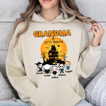 Custom Grandma's Little Monster Halloween T-Shirt,Crewneck,Hoodie For Gift,TS-L-852