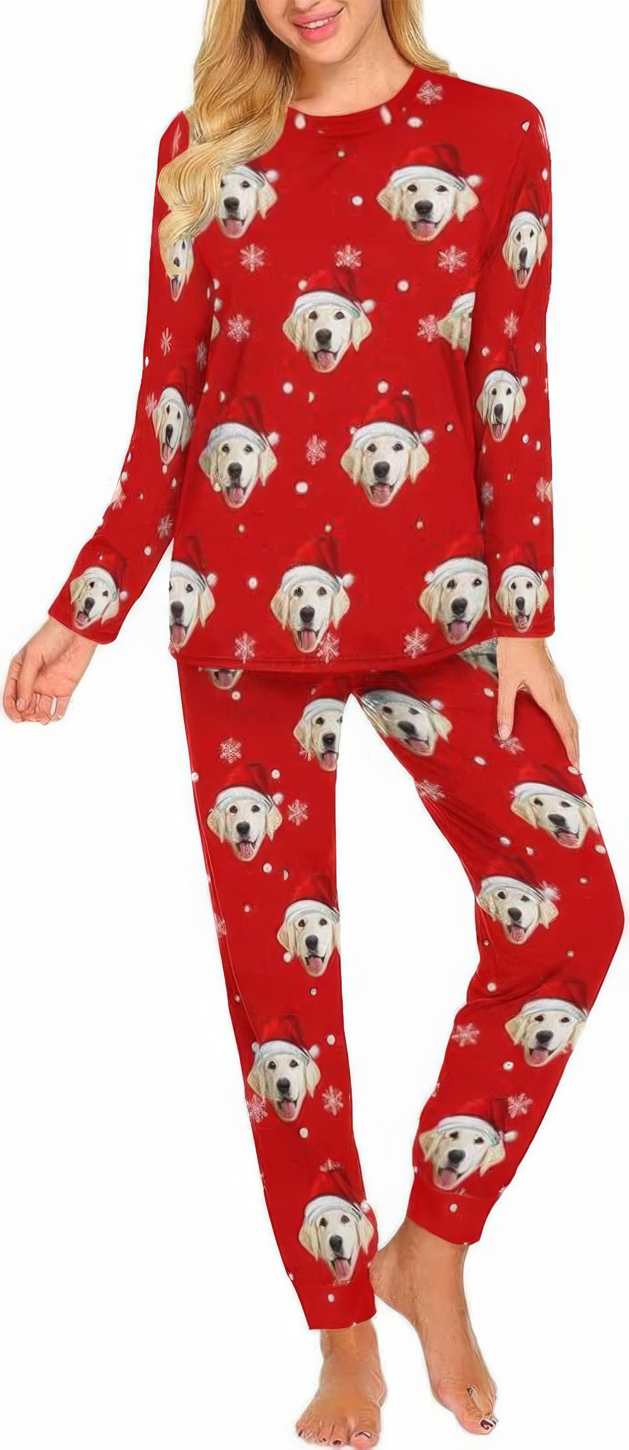 MyPupSocks Pyjama-Set mit individuellem Gesicht für Damen, personalisierte Nachtwäsche mit Foto, PL-1013