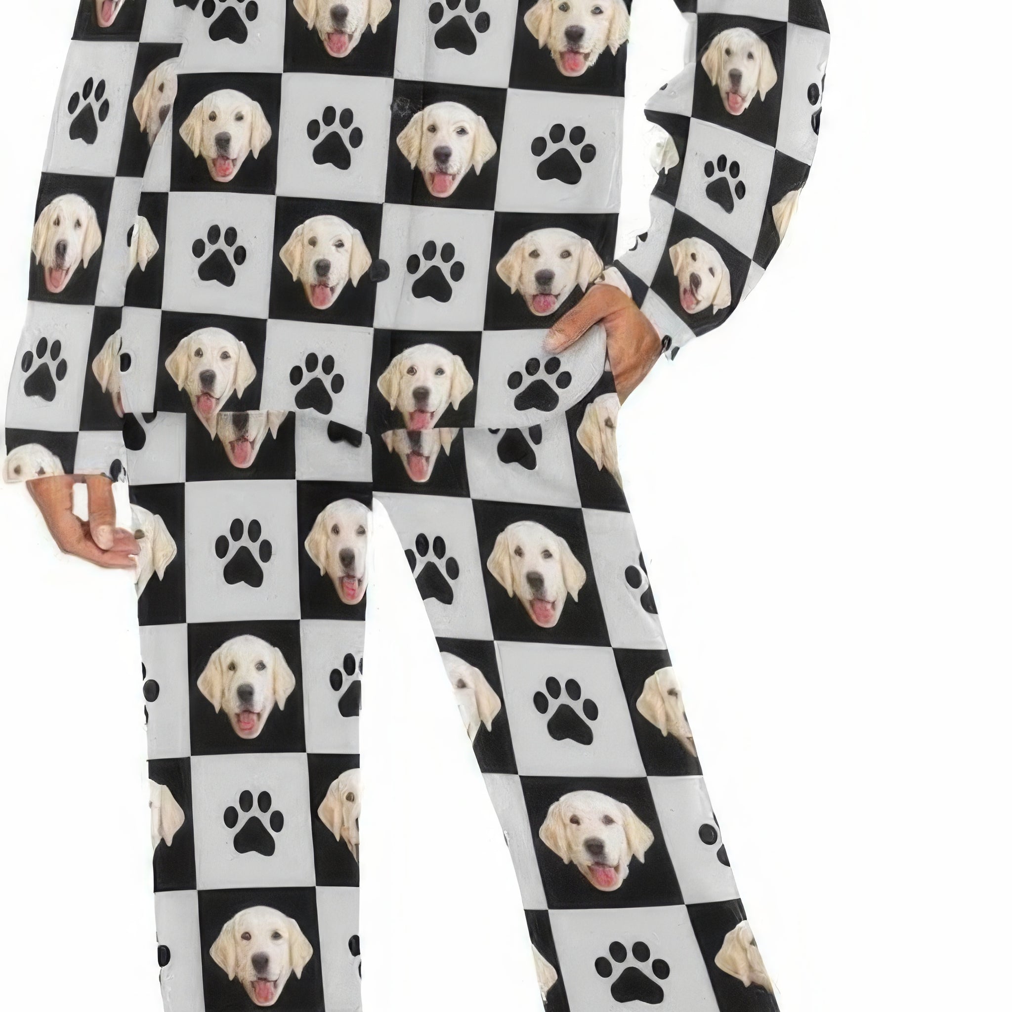 MyPupSocks Personalisiertes Pyjama-Set mit Haustiergesicht, individuelles Foto, lange Nachtwäsche für Damen, PL-1011