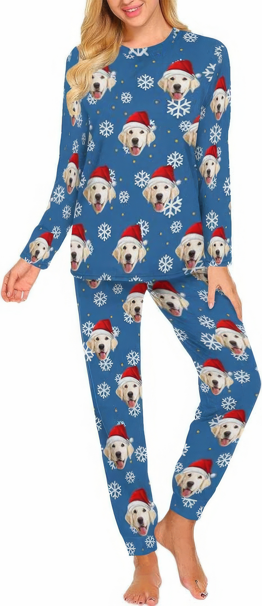 MyPupSocks Custom Face Pajamas Sets For Women,Personalized Photo Sleepwear,P-L-1013