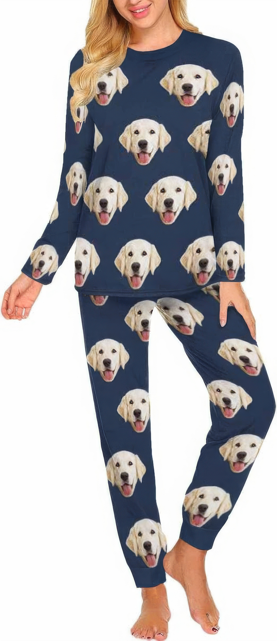 MyPupSocks Pyjama-Set mit individuellem Gesicht für Damen, personalisierte Nachtwäsche mit Foto, PL-1015